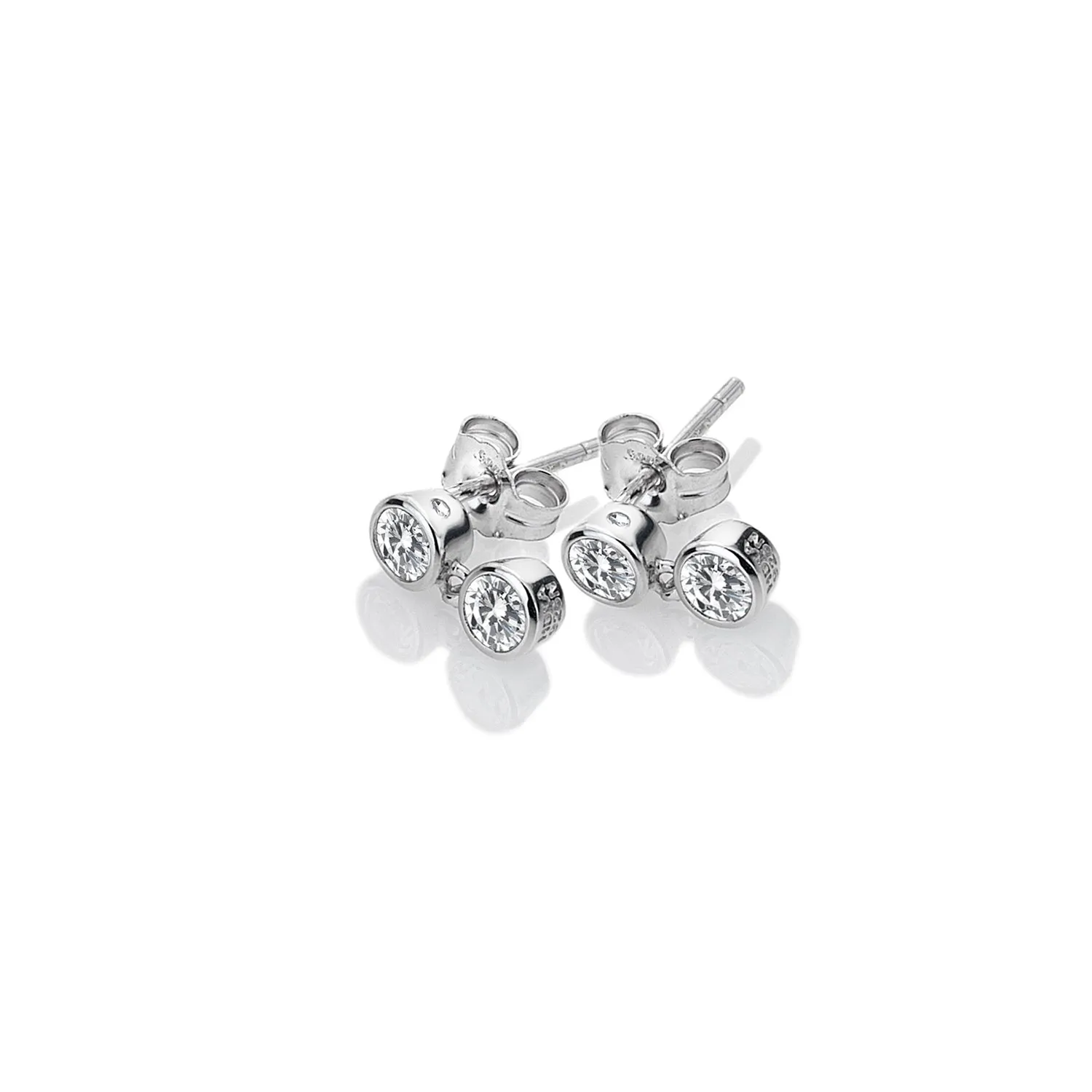Hot Diamonds Tender Sterling Silver Double Drop White Topaz Stud Earrings
