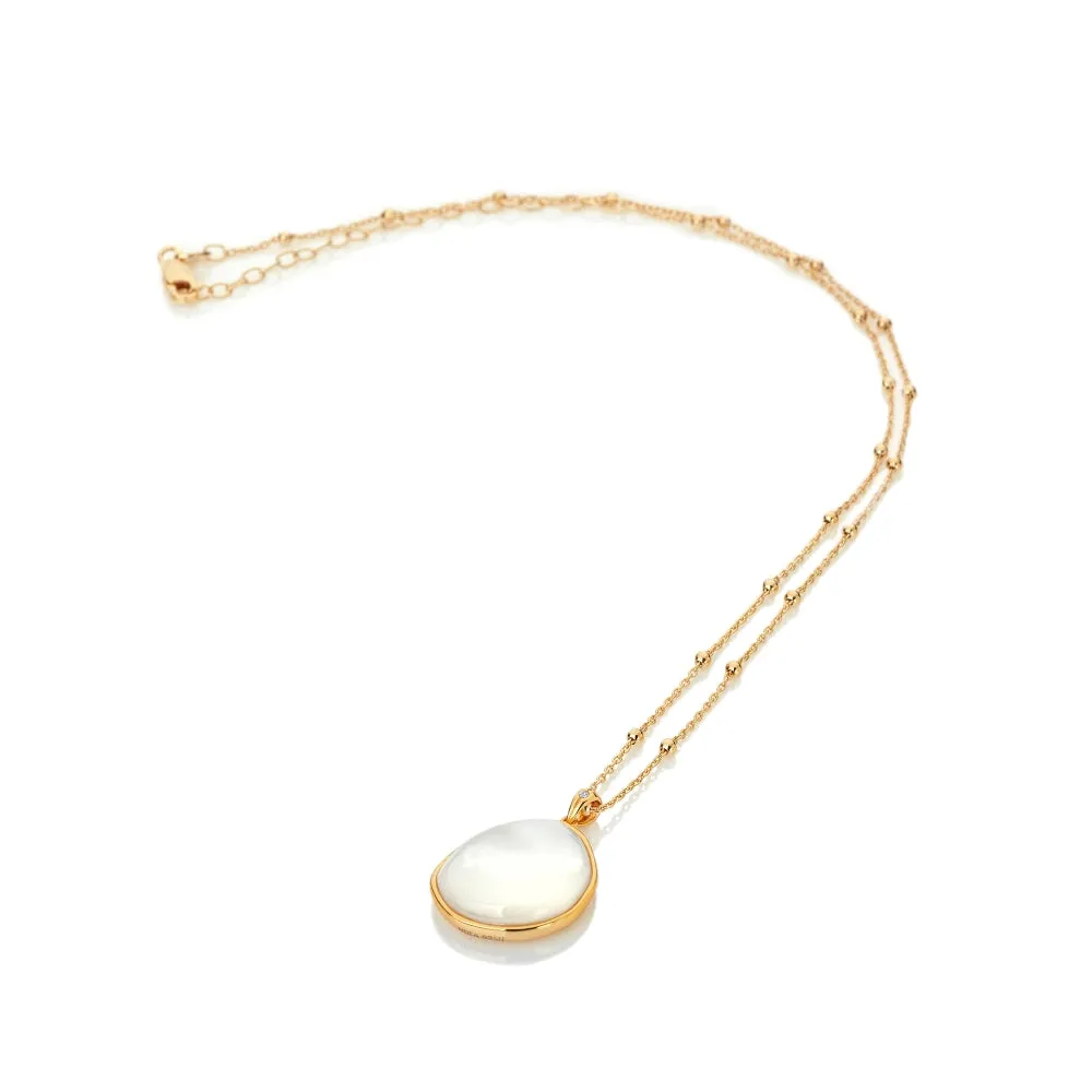 Hot Diamonds x Jac Jossa Calm Gold Plated Sterling Silver Mother of Pearl Pendant