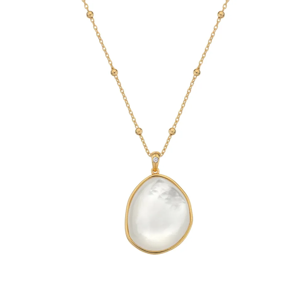 Hot Diamonds x Jac Jossa Calm Gold Plated Sterling Silver Mother of Pearl Pendant