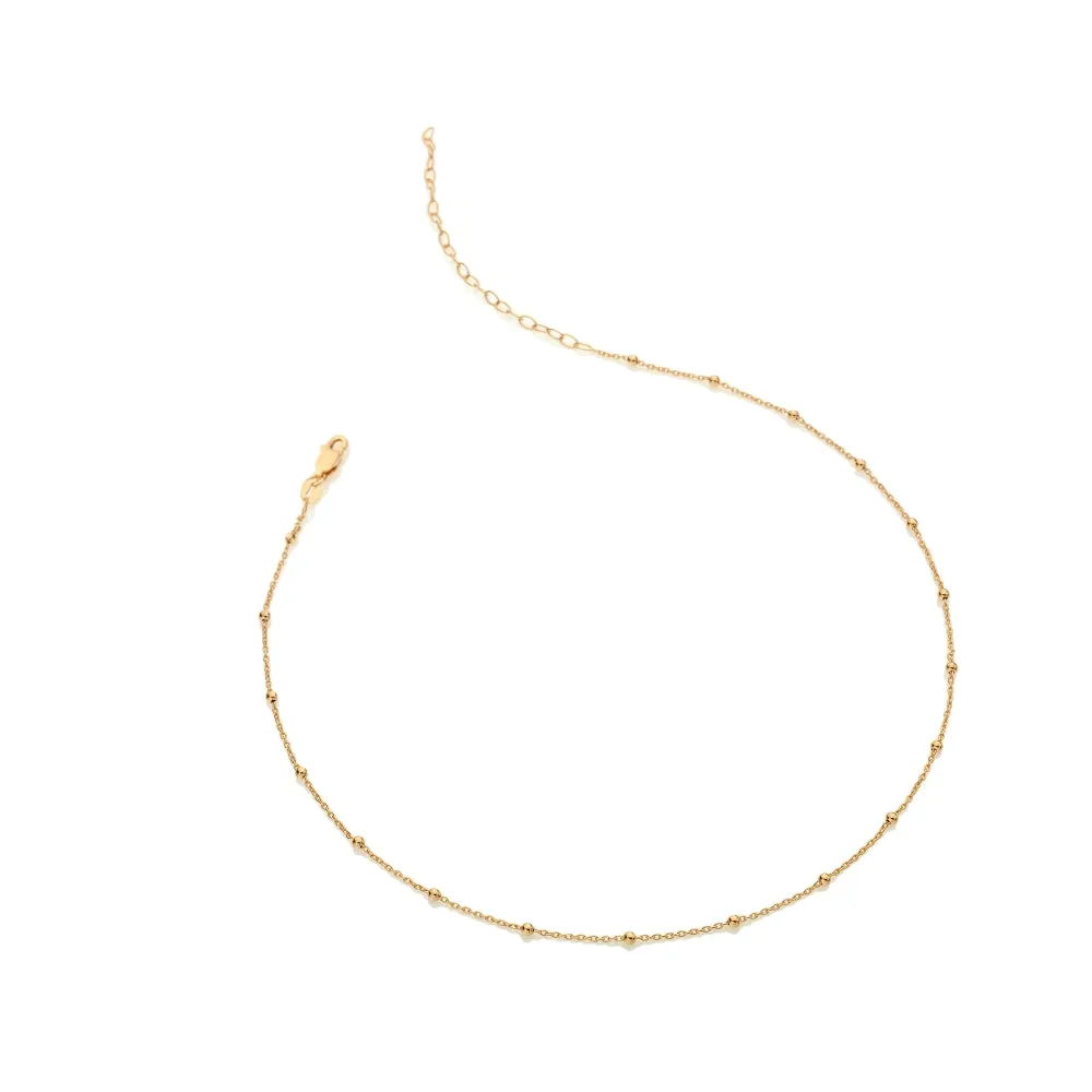 Hot Diamonds x Jac Jossa Embrace Gold Plated Sterling Silver Beaded Cable Chain Necklace 32 - 39cm