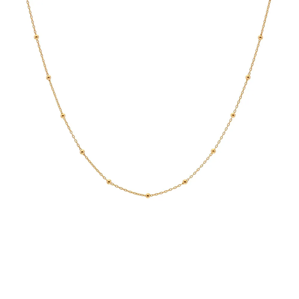 Hot Diamonds x Jac Jossa Embrace Gold Plated Sterling Silver Beaded Cable Chain Necklace 32 - 39cm