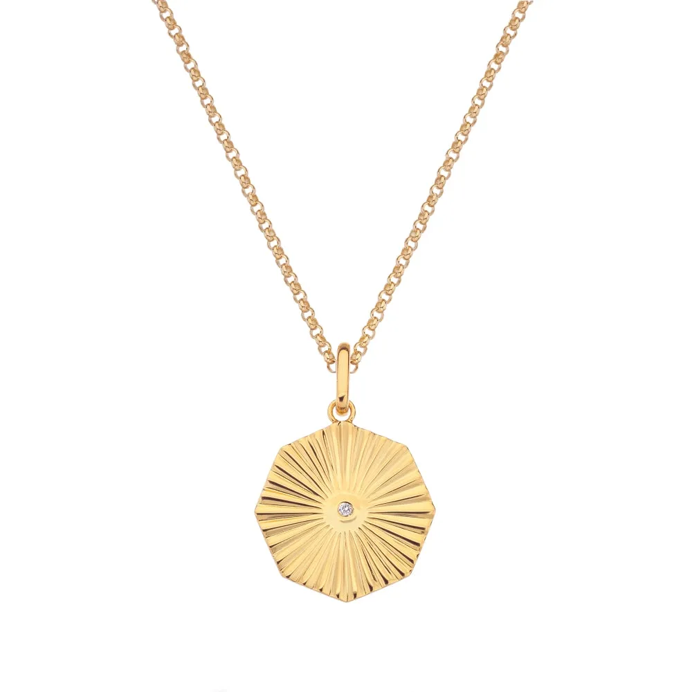 Hot Diamonds x Jac Jossa Hope Gold Plated Sterling Silver Octagon Pendant
