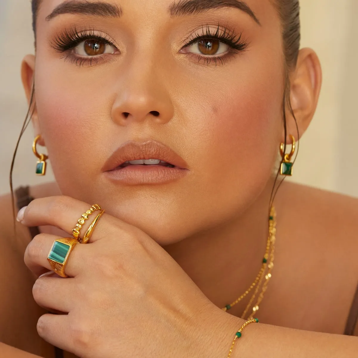 Hot Diamonds x Jac Jossa Revive Gold Plated Sterling Silver Malachite Bracelet