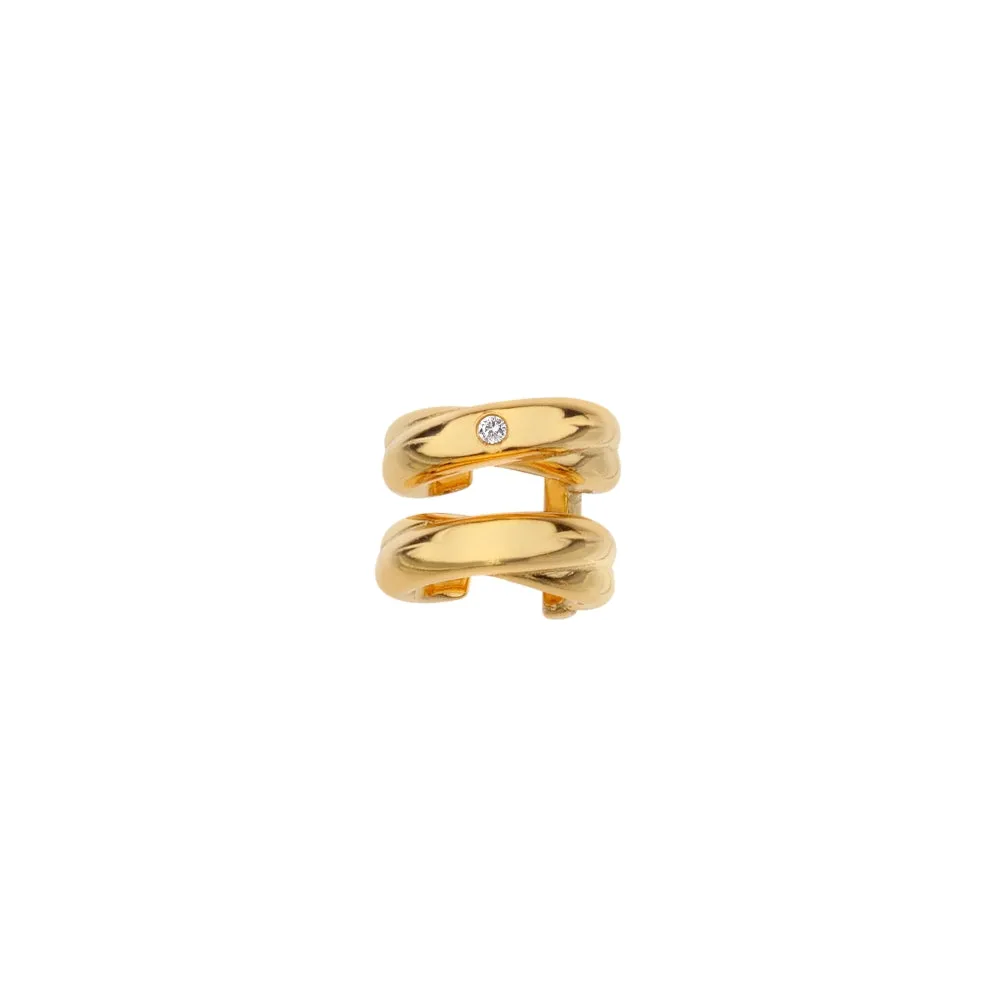 Hot Diamonds x Jac Jossa Soul Entwine Gold Plated Sterling Silver Double Ear Cuff