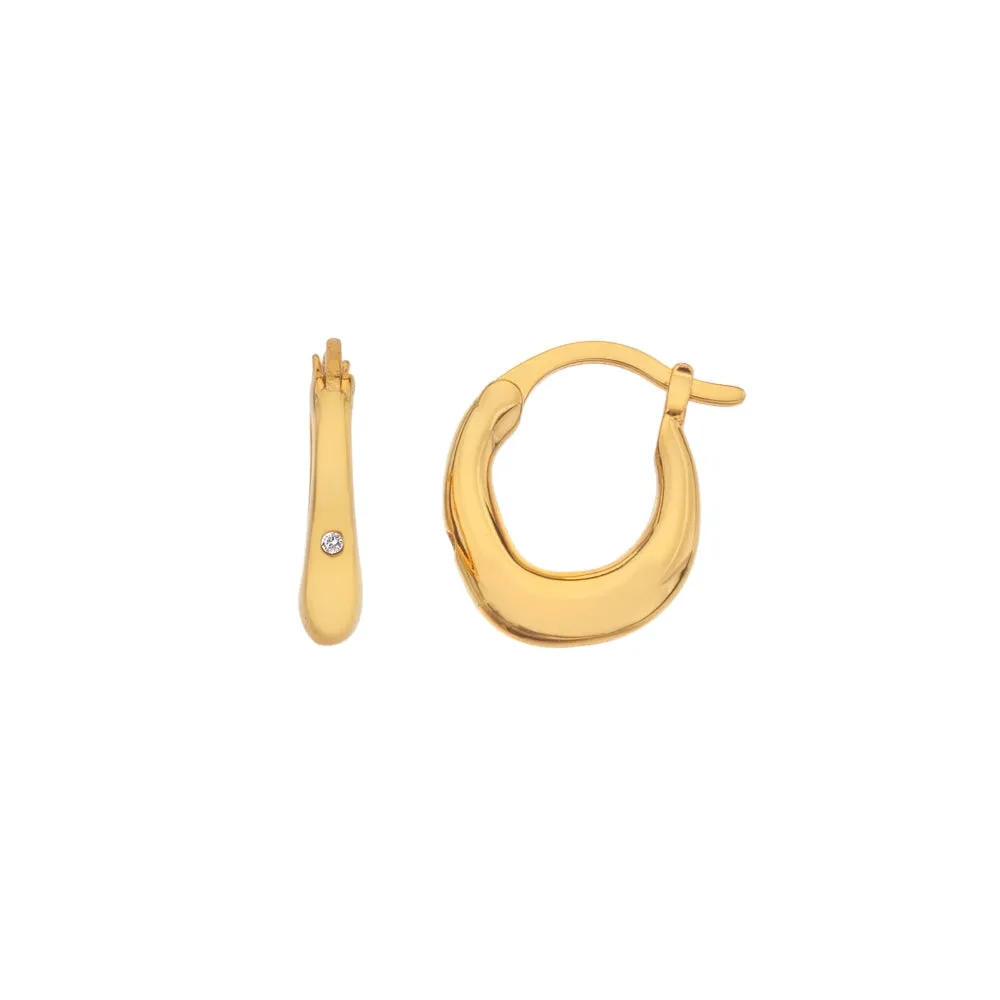 Hot Diamonds x Jac Jossa Soul Gold Plated Sterling Silver Hoop Earrings