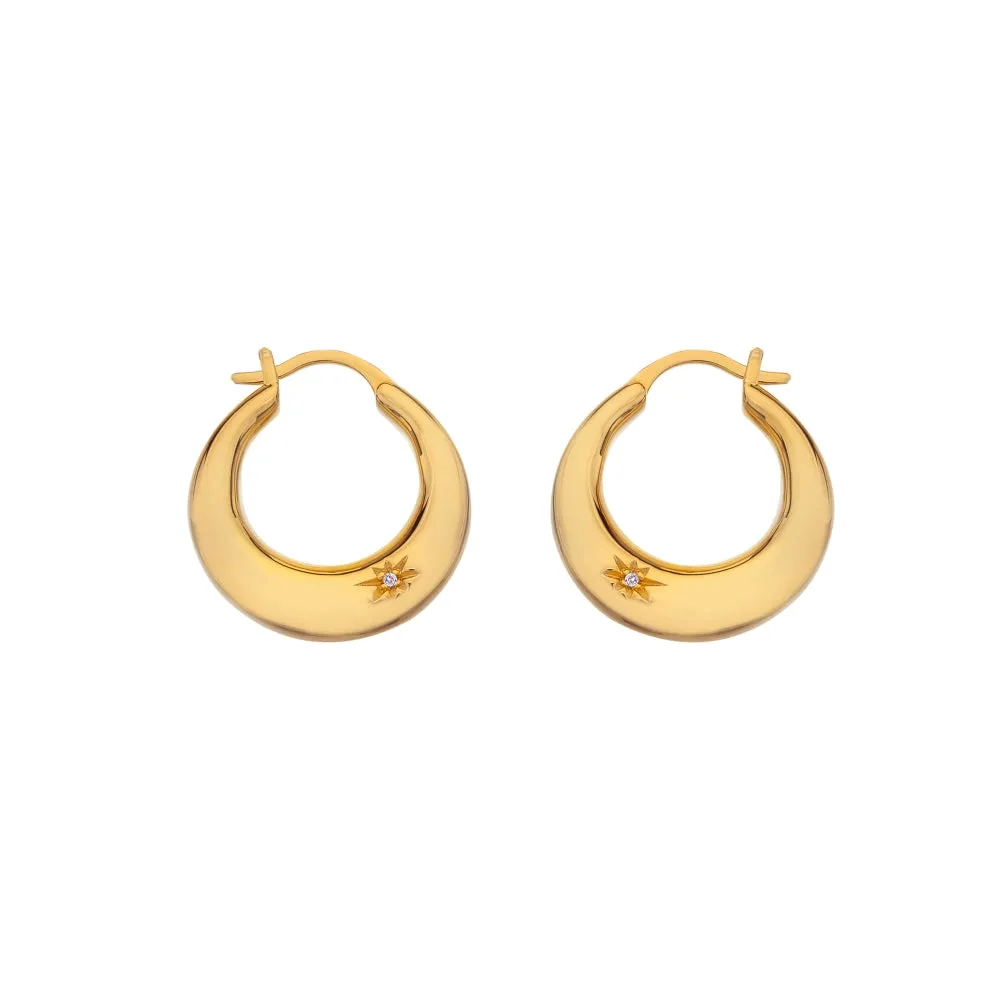 Hot Diamonds x Jac Jossa Soul Gold Plated Sterling Silver Statement Hoop Earrings