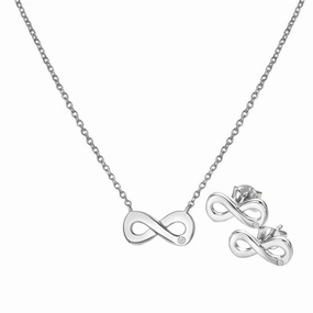 Hot Diamonds Diamond Amulets Sterling Silver Infinity Pendant Earrings Set