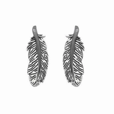 Hot Diamonds Earrings Feather Stud Silver