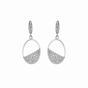 Hot Diamonds Horizon Sterling Silver White Topaz Oval Drop Earrings D