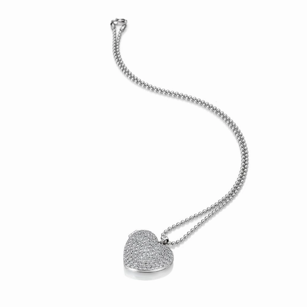 Hot Diamonds Memories Sterling Silver White Topaz Heart Locket D