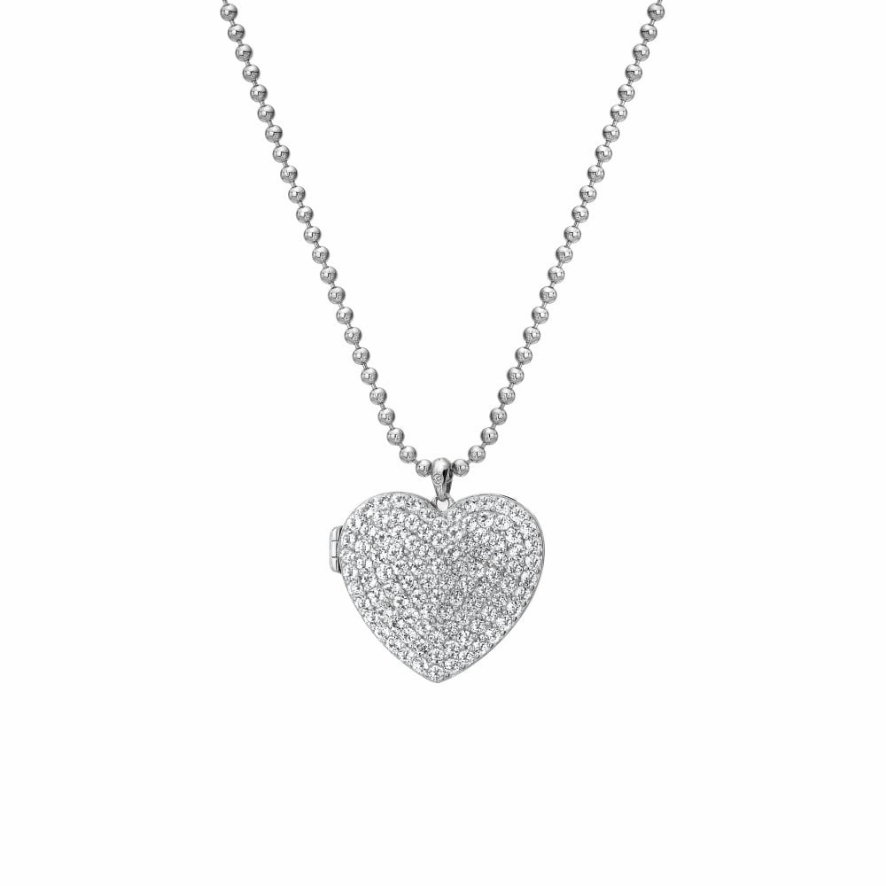 Hot Diamonds Memories Sterling Silver White Topaz Heart Locket D