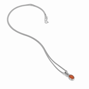 Hot Diamonds Sterling Silver Red Carnelian July Birthstone Pendant Necklace