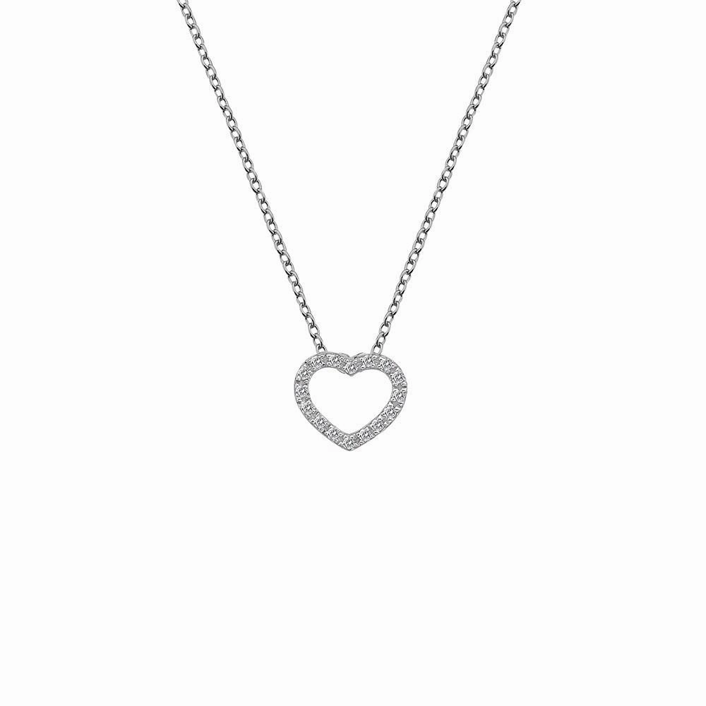 Hot Diamonds Striking Heart Sterling Silver Necklace D