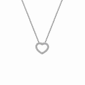 Hot Diamonds Striking Heart Sterling Silver Necklace D