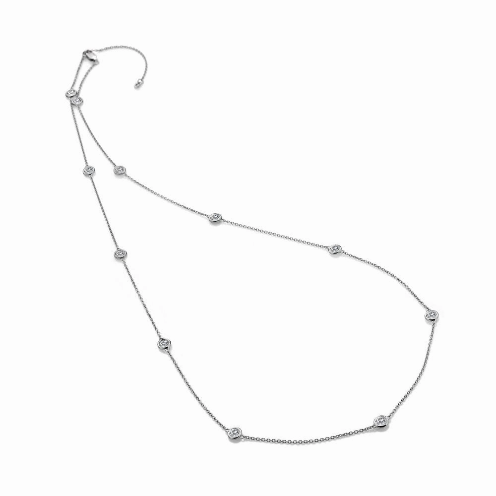 Hot Diamonds Tender Sterling Silver White Topaz Intermittent Necklace
