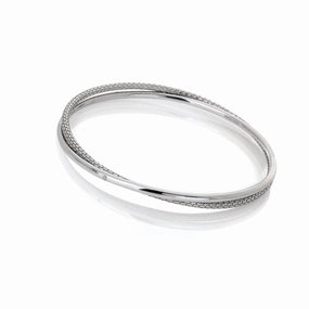 Hot Diamonds Woven Sterling Silver Interlocking Bangle D