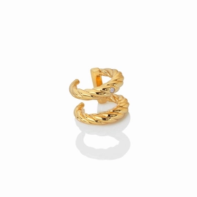 Hot Diamonds x Jac Jossa Entwine Gold Plated Sterling Silver Double Ear Cuff