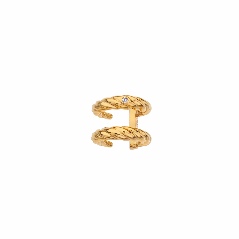 Hot Diamonds x Jac Jossa Entwine Gold Plated Sterling Silver Double Ear Cuff