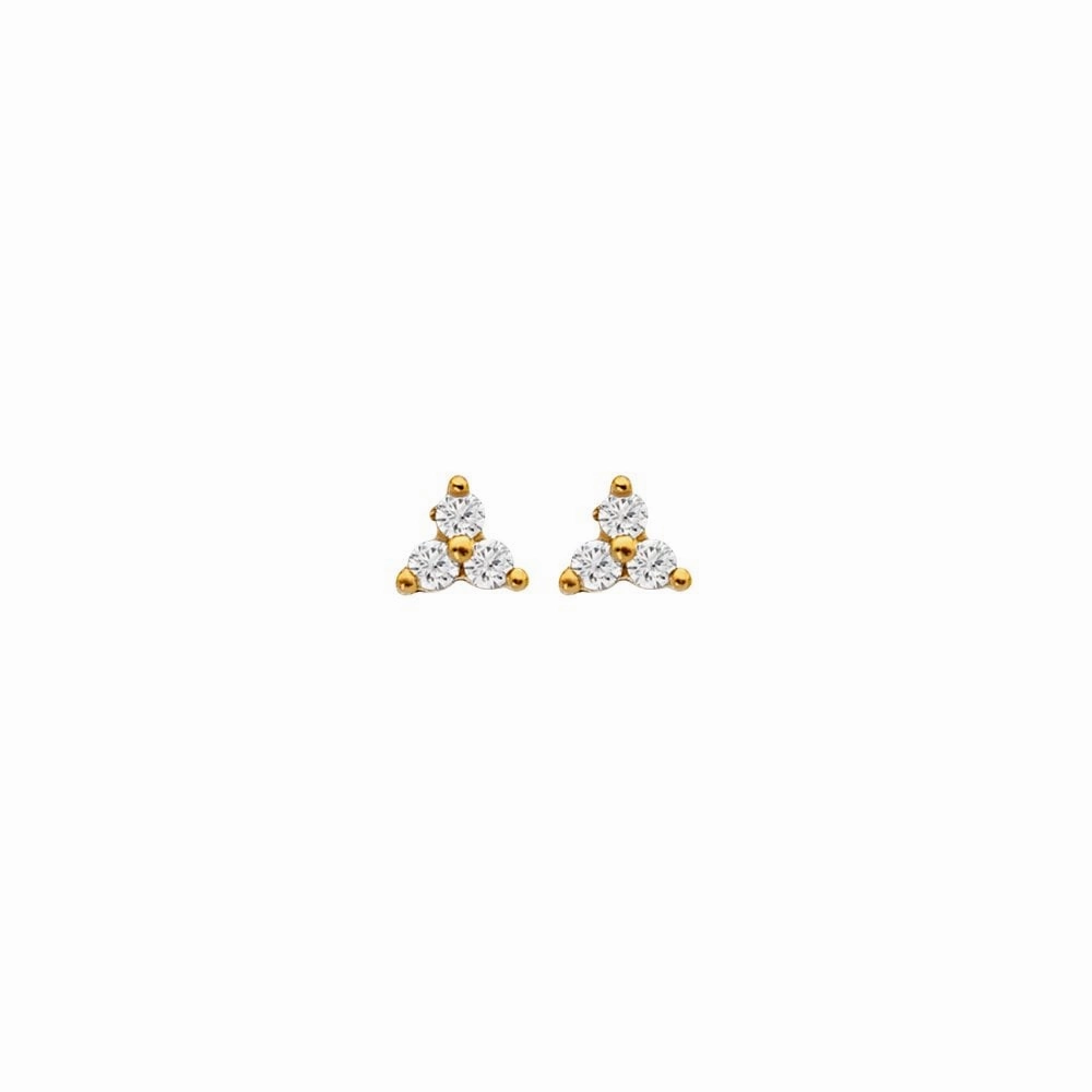 Hot Diamonds x Jac Jossa Gold Plated Sterling Silver White Topaz Micro Stud Earrings