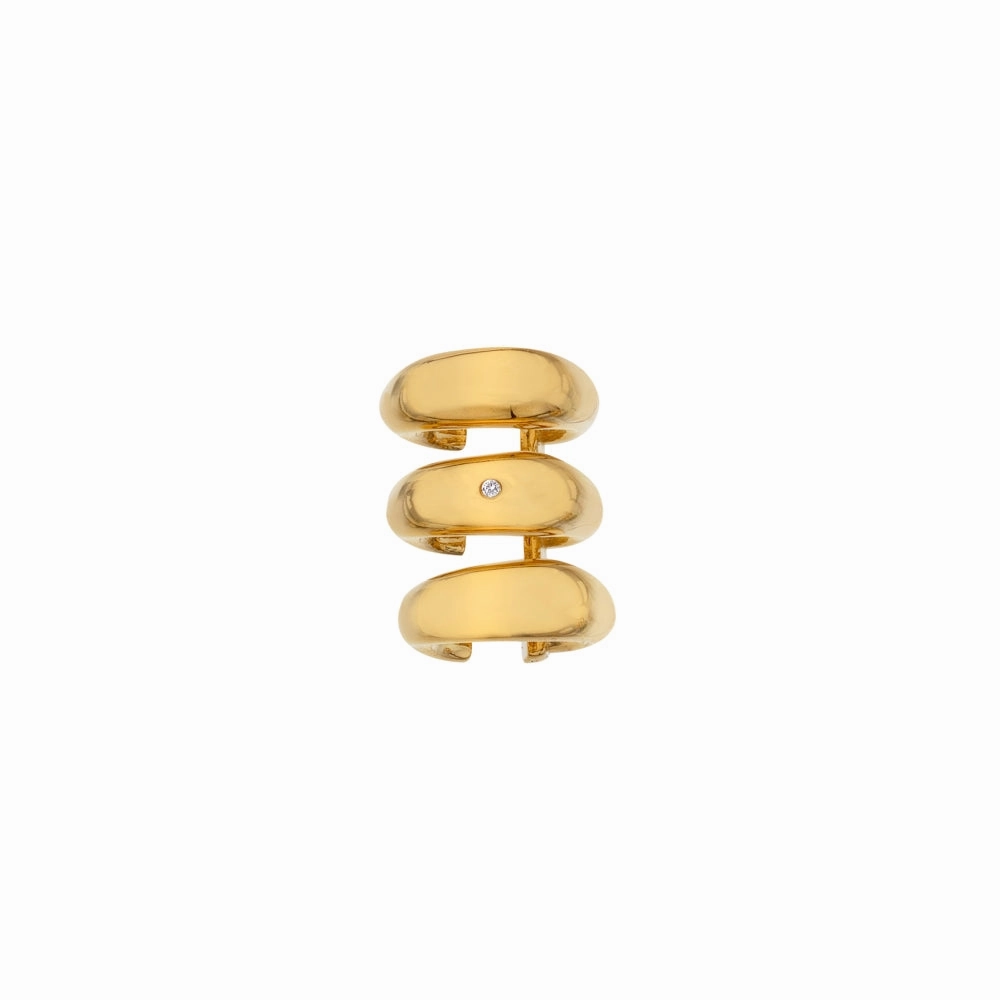Hot Diamonds x Jac Jossa Soul Gold Plated Sterling Silver Organic Triple Ear Cuff