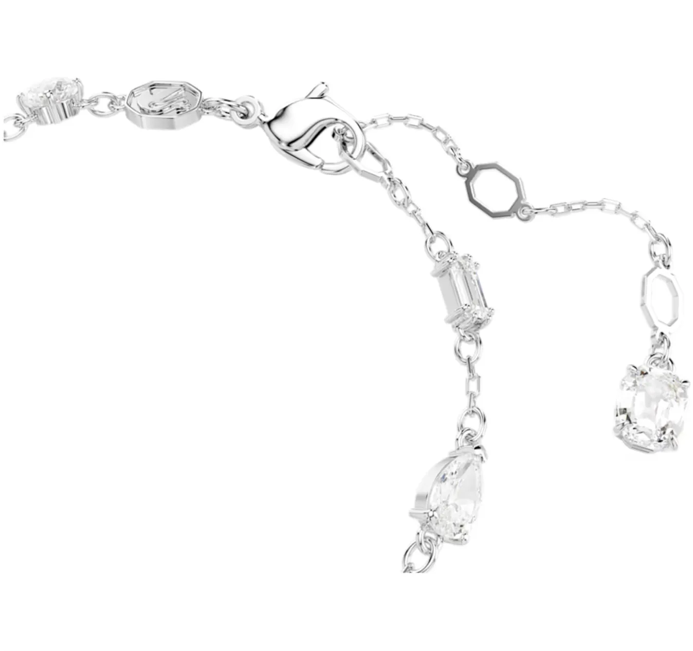 Idyllia Mixed Cut, Snowflake, White Rhodium Plated Stud Bracelet