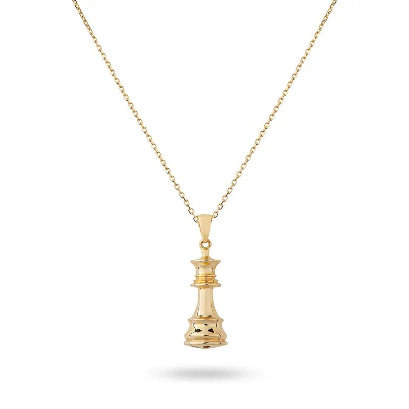 Ksenia Mirella The Queen Yellow Gold Chess Necklace