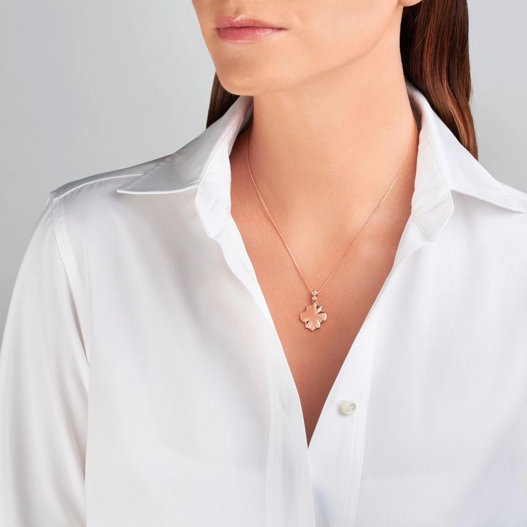 Ksenia Mirella Regal 18ct Rose Gold 0.14ct Diamond Necklace