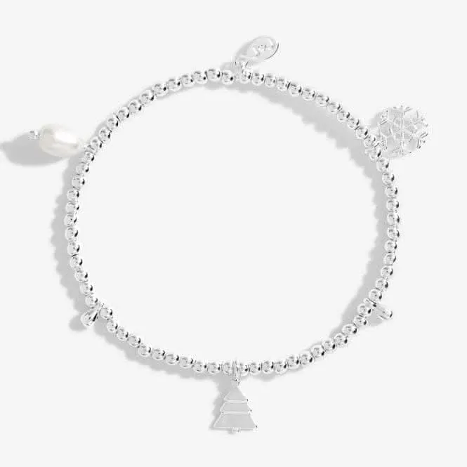 Life's A Charm Winter Wonderland Silver Charm 17.5cm Stretch Bracelet 5435