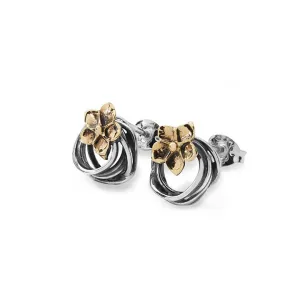 Linda Macdonald Entwined Sterling Silver 9ct Gold Stud Earrings