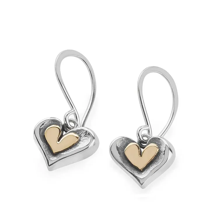 Linda Macdonald Lucky Penny Sterling Silver 9ct Gold Drop Earrings