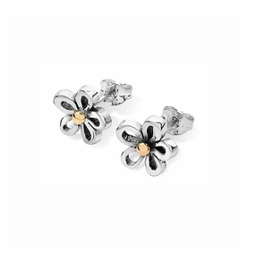 Linda Macdonald Woodlands Sterling Silver 9ct Gold Stud Earrings