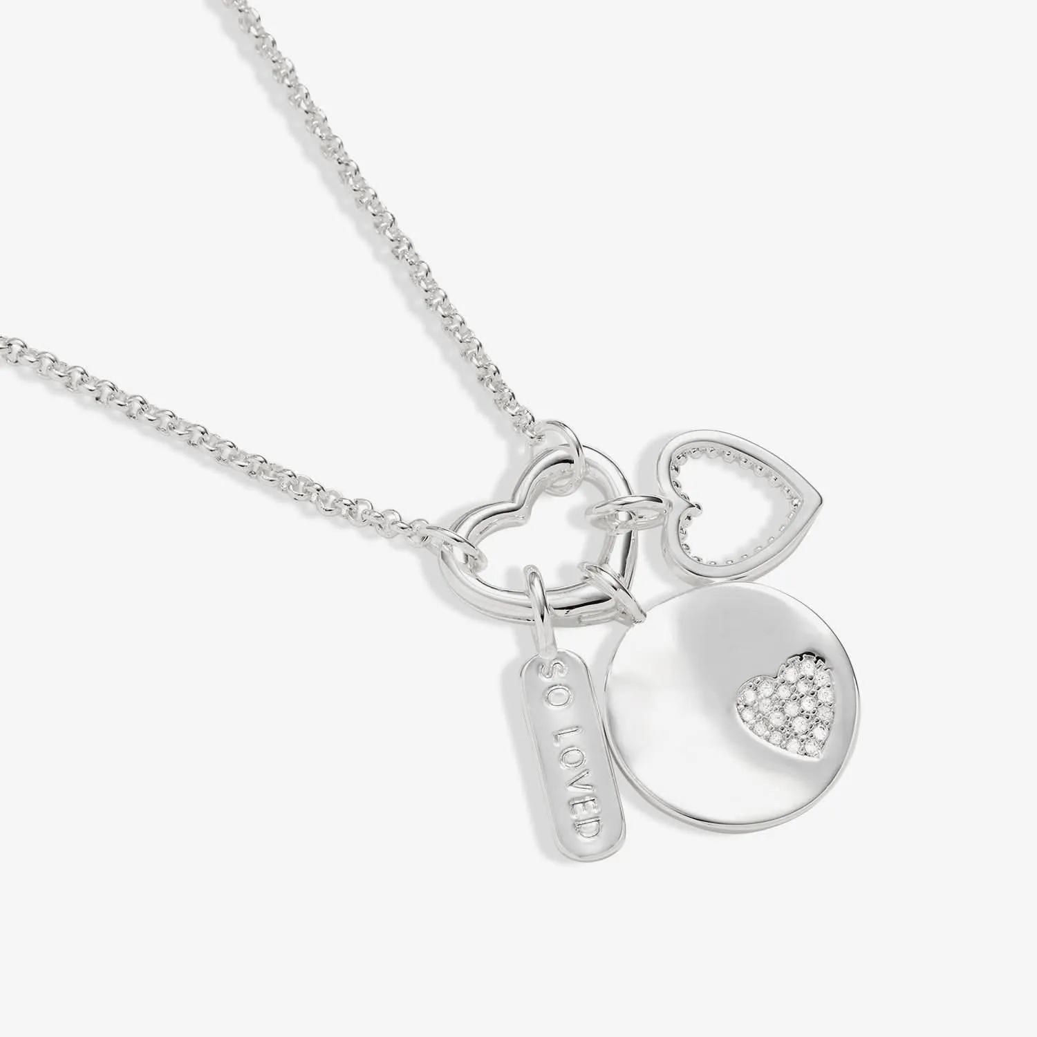 Little Links Heart Clasp So Loved Charms Silver Plated Necklace 7547