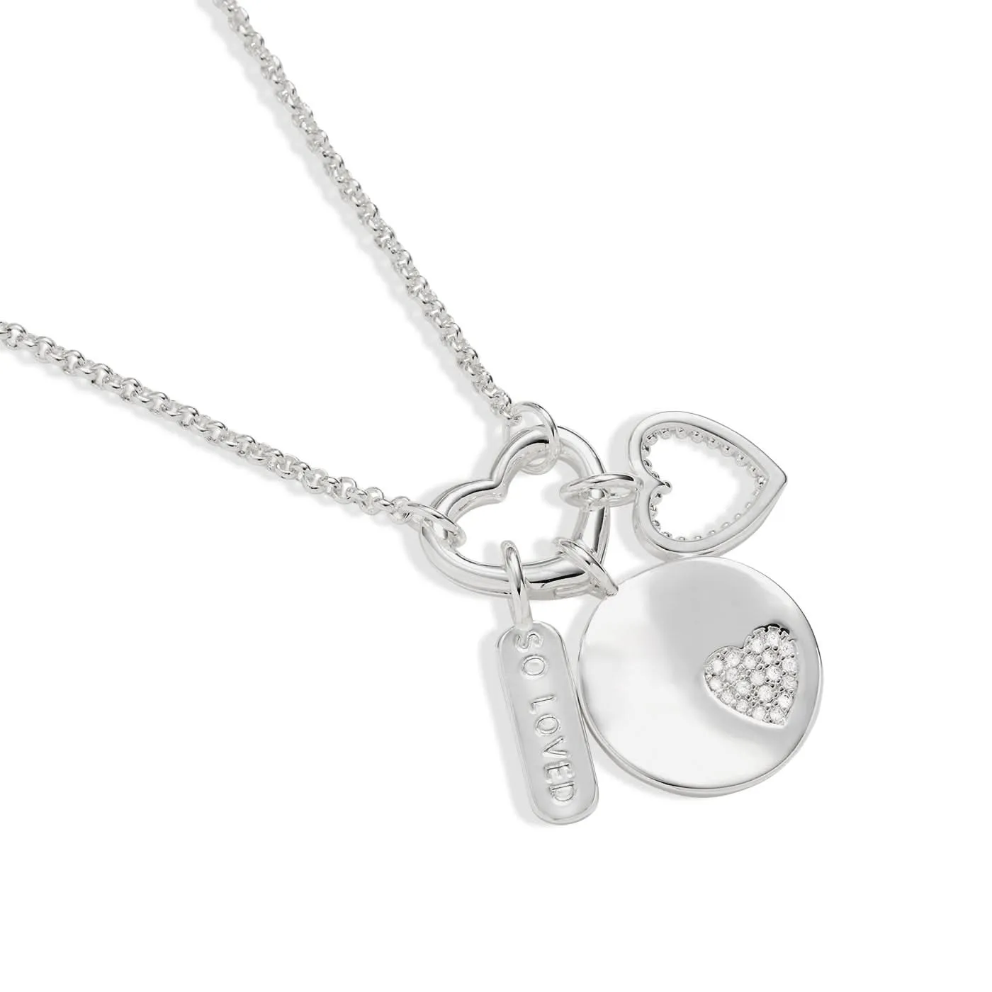 Little Links Heart Clasp So Loved Charms Silver Plated Necklace 7547