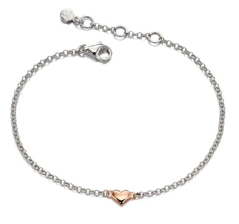 Little Star Georgiana Rose Gold Plated Sterling Silver Heart Bracelet
