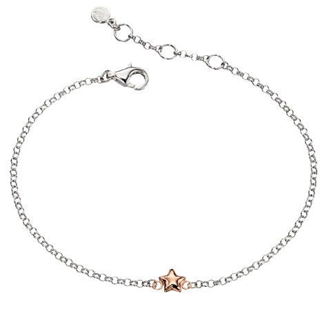 Little Star Sterling Silver and Rose Gold Rose Bracelet D