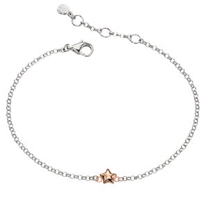 Little Star Sterling Silver and Rose Gold Rose Bracelet D