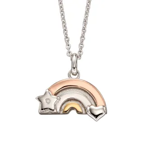 Little Star Sterling Silver Diamond Gold Plated Kaya Rainbow Childs Necklace