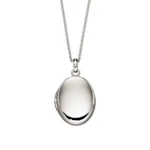 Little Star Sterling Silver Orla Medium Oval Childs Locket Necklace