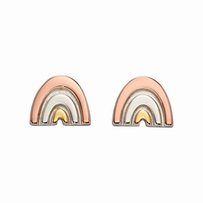 Little Star Sterling Silver Gold Plated Karly Rainbow Childs Stud Earrings D