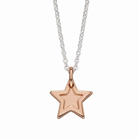 Little Star Sterling Silver Rose Gold Plated Nova Star Childs Necklace