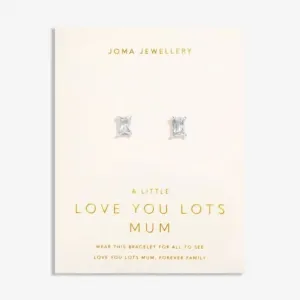 Love From Your Little Ones Love You Lots Mum Silver Plated Stud Earrings 7306