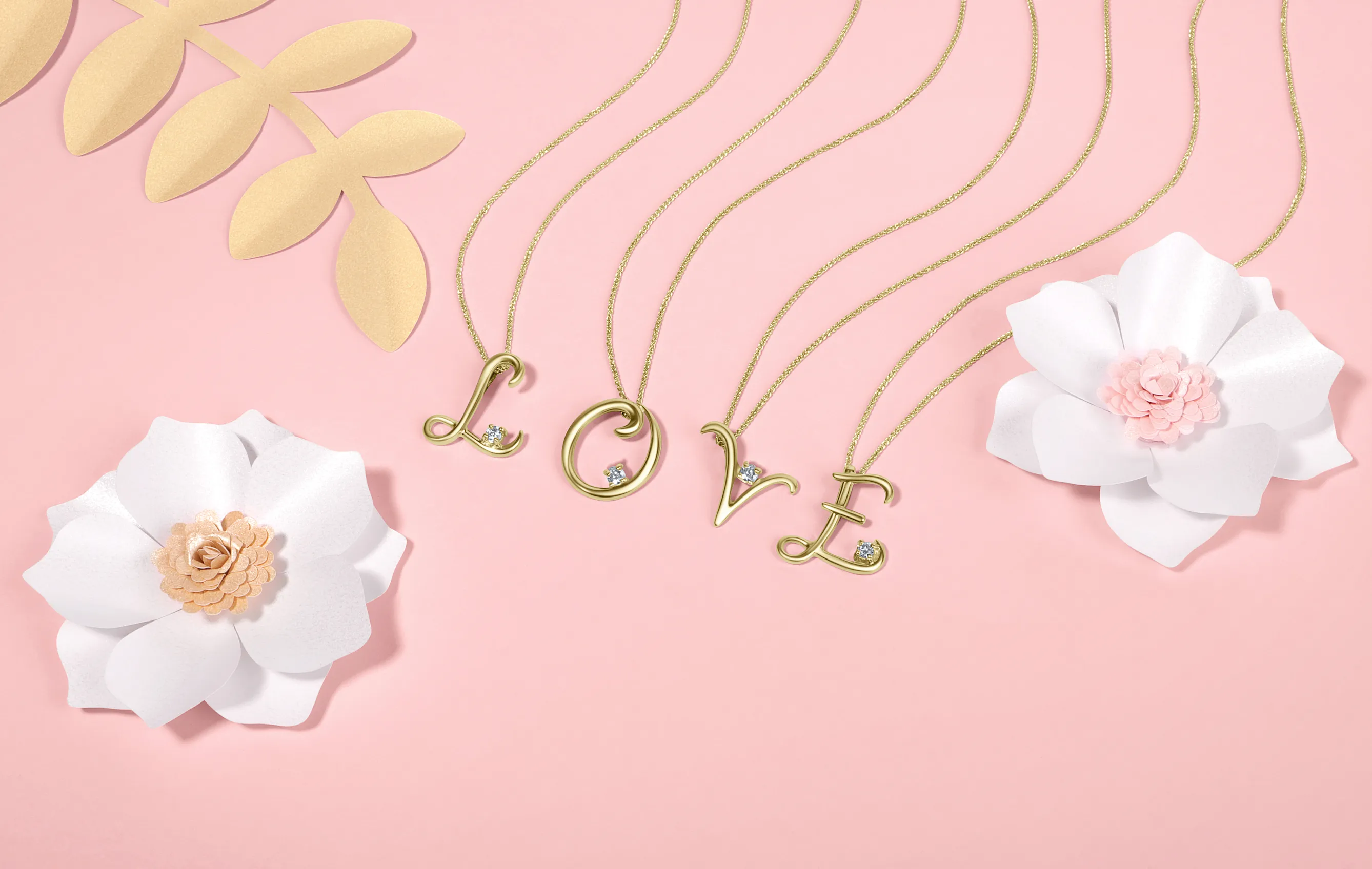 Love Letters 9ct Yellow Gold 0.10ct Diamond Initial A Necklace