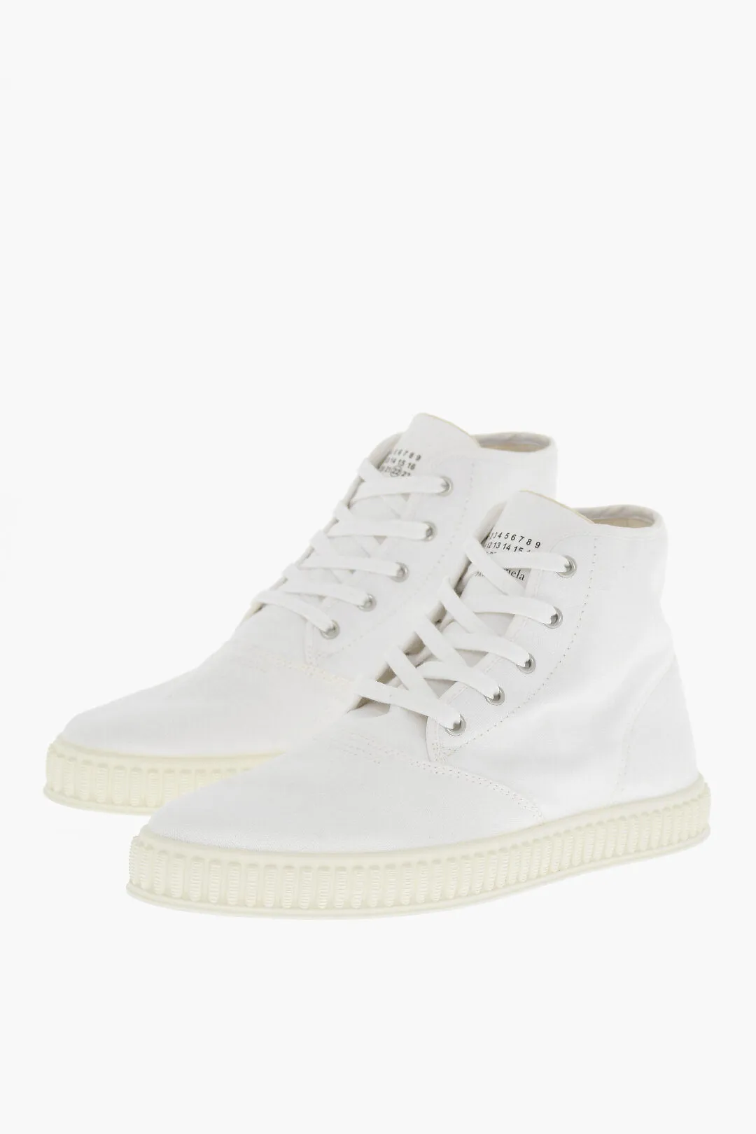 Maison Margiela Mm22 Canvas High-Top Sneakers With Rubber Sole