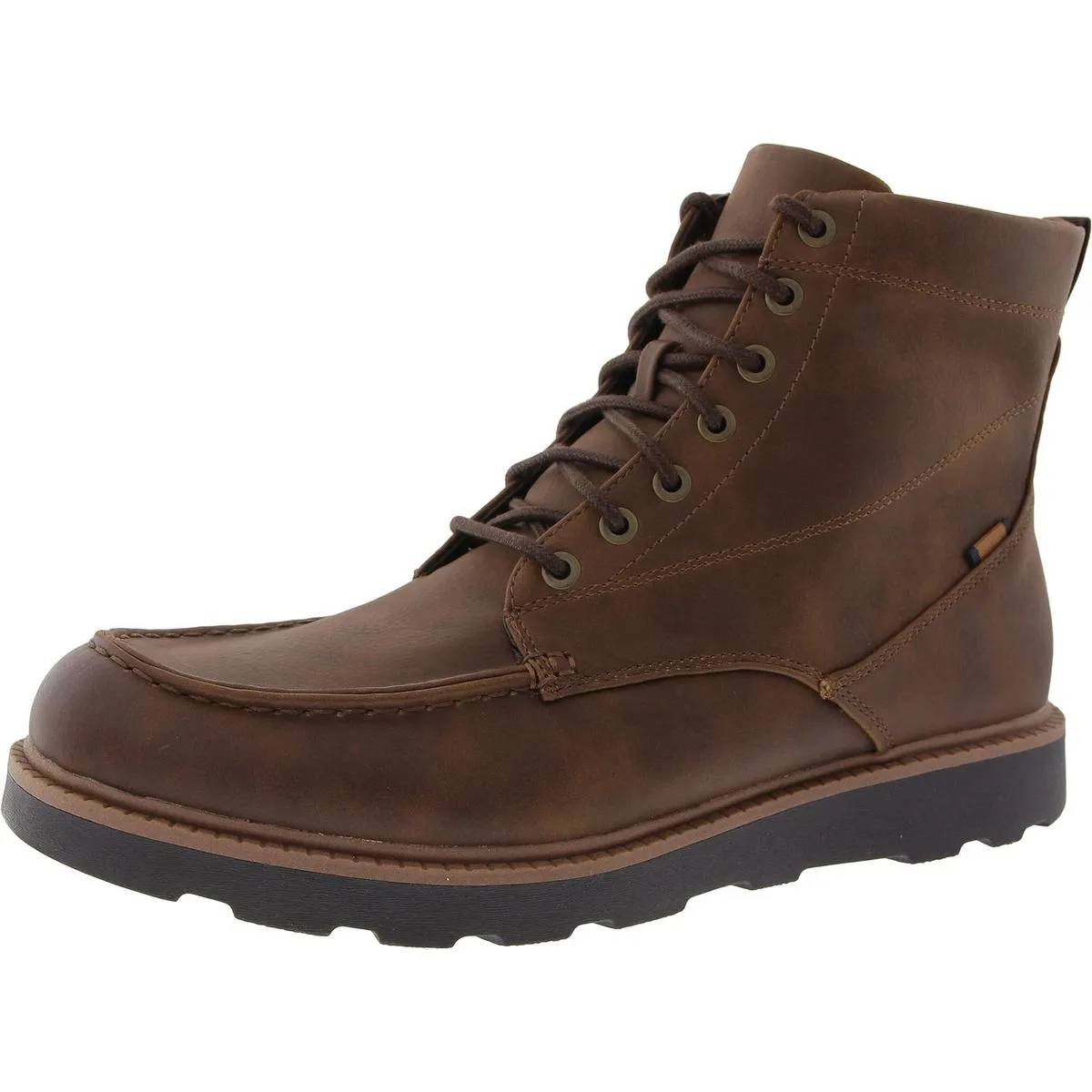 Manchester Mens Zipper Faux Leather Combat & Lace-Up Boots
