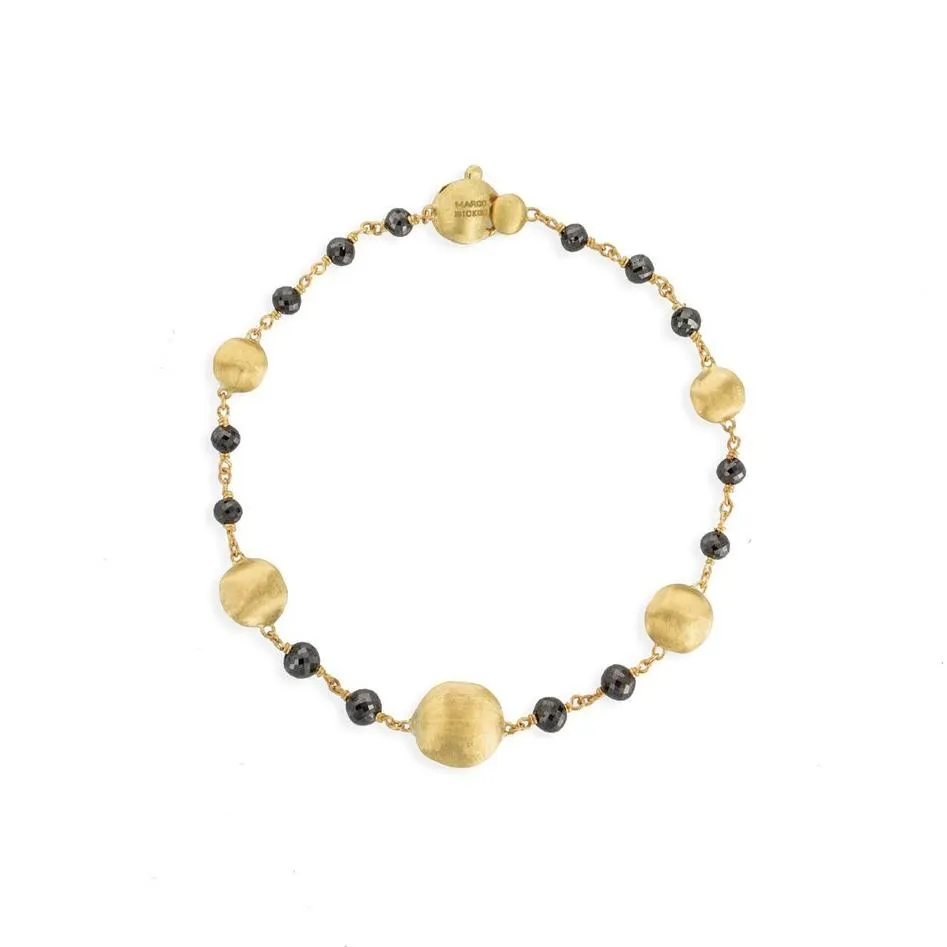 Marco Bicego Africa 18ct Yellow Gold 4.90ct Black Diamond Bracelet D
