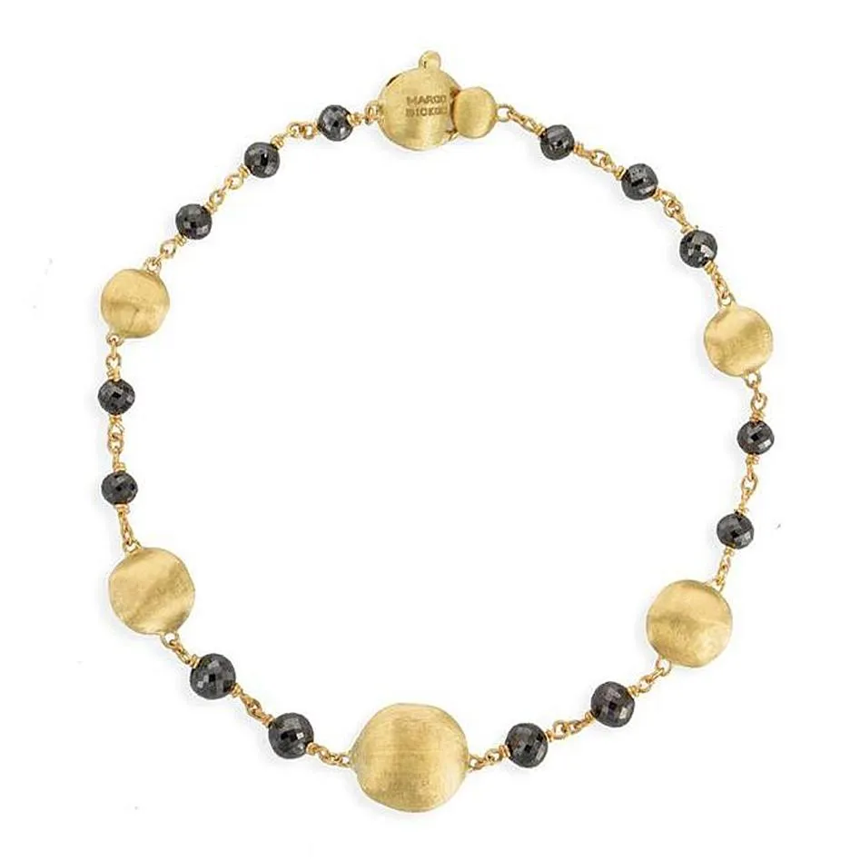 Marco Bicego Africa 18ct Yellow Gold 4.90ct Black Diamond Bracelet D