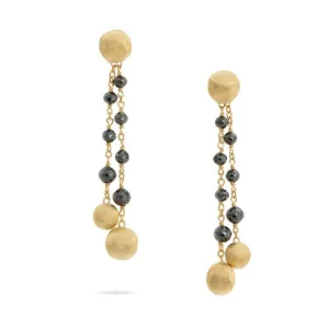 Marco Bicego Africa 18ct Yellow Gold 4.90ct Black Diamond Tassle Earrings D
