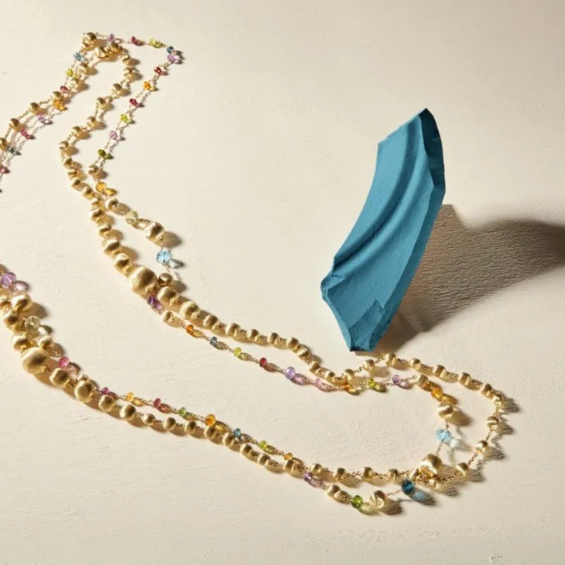 Marco Bicego Africa 18ct Yellow Gold Mixed Stone Necklace