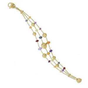 Marco Bicego Africa 18ct Yellow Gold Multi-Stone Triple Strand Bracelet