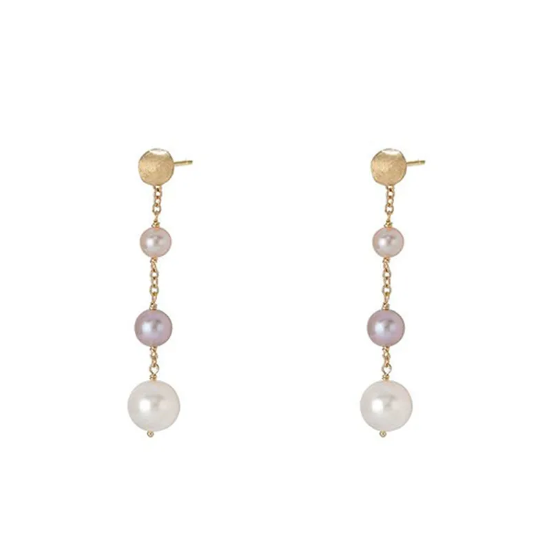 Marco Bicego Africa 18ct Yellow Gold Multicolour Pearl Drop Earrings
